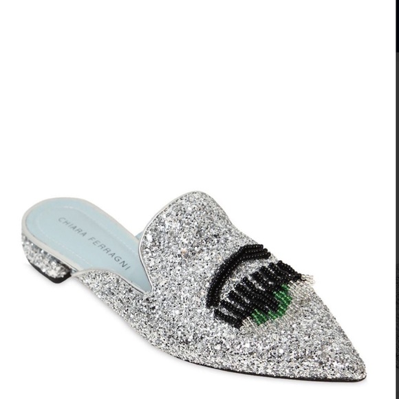 Chiara Ferragni beaded flirting eyes glitter mule - Picture 4 of 7